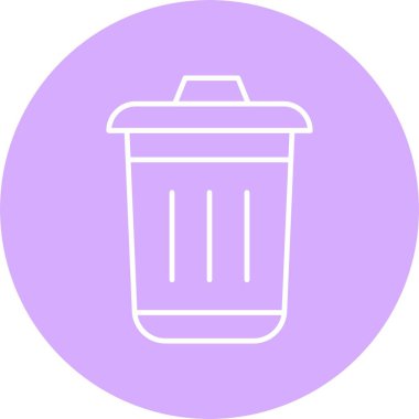 Çöp kutusu Satırı Çemberi Simgesi