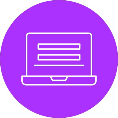 Laptop Satır Çemberi Simgesi
