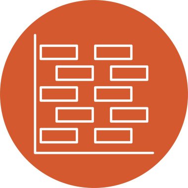 Gantt Grafik Çizgisi Çemberi Simgesi