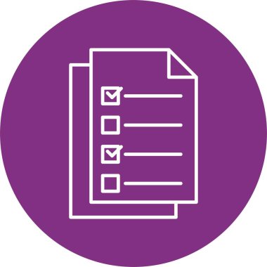 Kontrol Listesi Satır Çemberi Simgesi