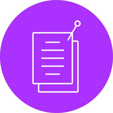 Yapışkan Not Satırı Çemberi Simgesi