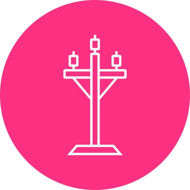 Yüksek Voltaj Çizgisi Çemberi Simgesi