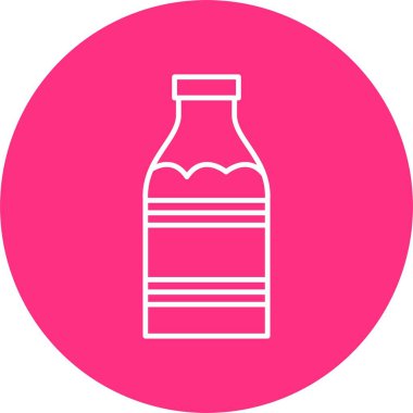 Süt Şişe Çizgisi Çemberi Simgesi