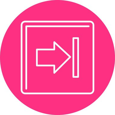 Sağ Ok Satırı Çemberi Simgesi