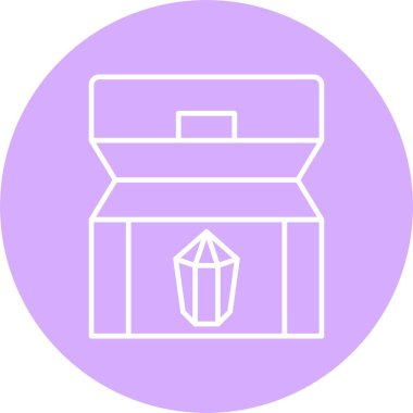 Hazine Sandığı Çizgisi Çemberi Simgesi