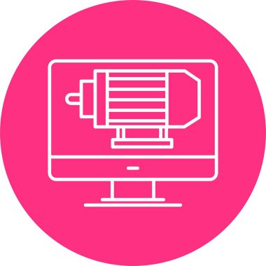 Elektrik Motor Hattı Çemberi Simgesi