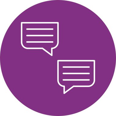 Sohbet Kabarcık Satırı Çemberi Simgesi