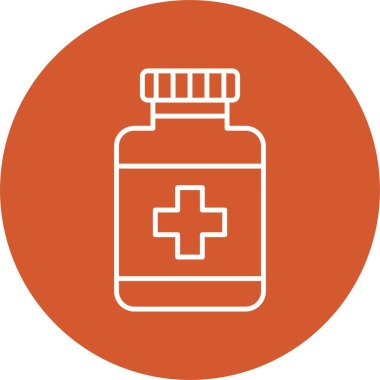 İlaç Şişe Satırı Çemberi Simgesi