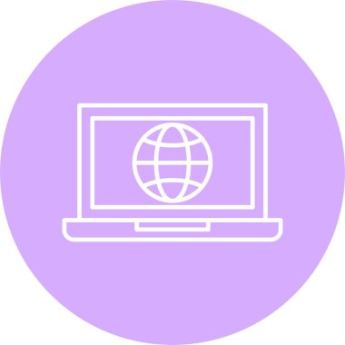 Laptop Satır Çemberi Simgesi