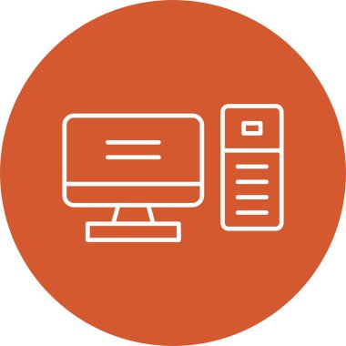 Bilgisayar Masaüstü Satırı Çemberi Simgesi