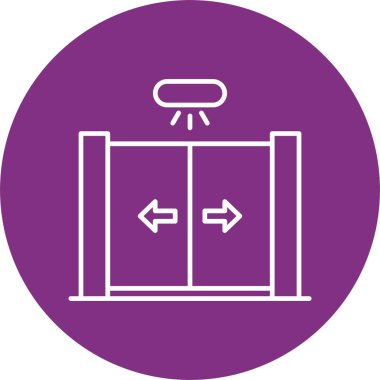 Kaydırma Kapı Çizgisi Çemberi Simgesi