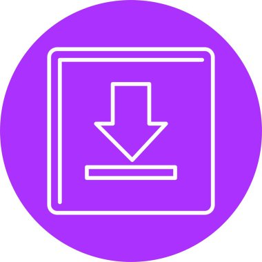 Aşağı Ok Satırı Çemberi Simgesi