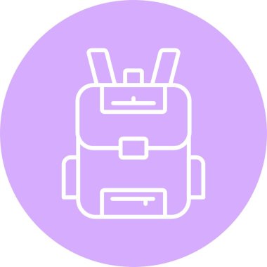 Sırt çantası Satırı Çemberi Simgesi