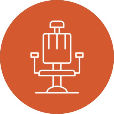 Berber Sandalyesi Çizgisi Çemberi Simgesi