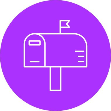 Posta Kutusu Satırı Çemberi Simgesi