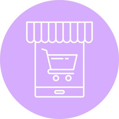 Çevrimiçi Çember Depolama Satırı Çemberi Simgesi