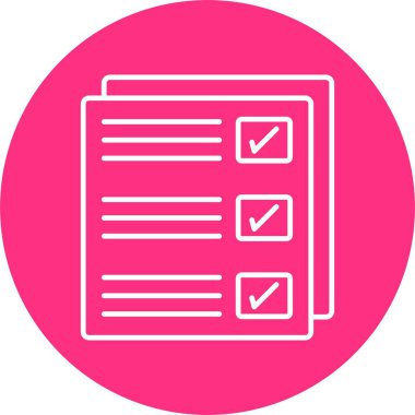 Kontrol Listesi Satır Çemberi Simgesi