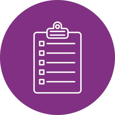 Kontrol Listesi Satır Çemberi Simgesi