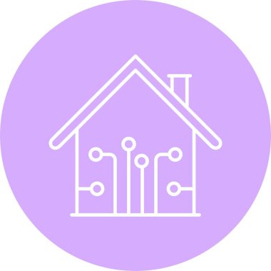 Akıllı Ev Satırı Çemberi Simgesi