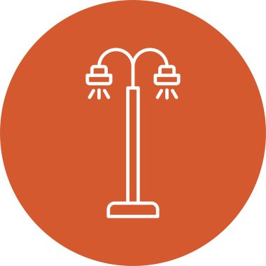 Sokak Lambası Çizgisi Çemberi Simgesi