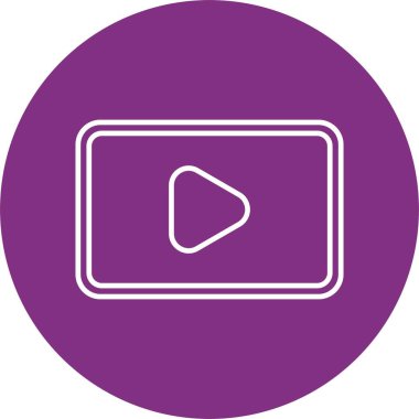 Video Satırı Çemberi Simgesi