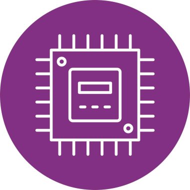 İşlemci Satırı Çemberi Simgesi