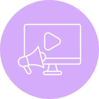 Video Pazarlama Satırı Çemberi Simgesi