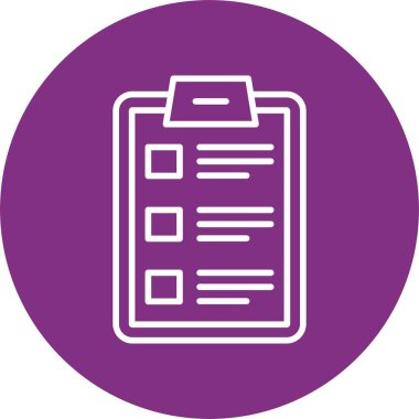 Kontrol Listesi Satır Çemberi Simgesi