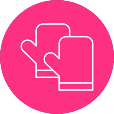 Mutfak Eldivenleri Satırı Çemberi Simgesi