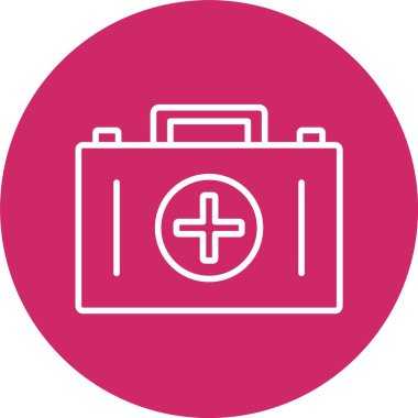 Tıbbi Kit Satır Çemberi Simgesi