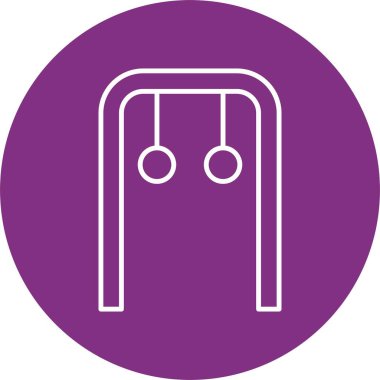 Jimnastik Halkaları Çizgisi Çemberi Simgesi