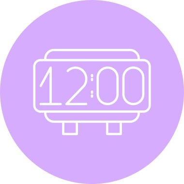 Dijital Saat Çizgisi Çemberi Simgesi