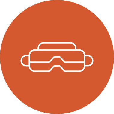 Vr Gözlük Çizgisi Çemberi Simgesi
