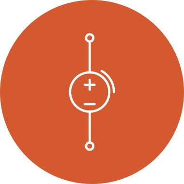 DC Voltaj Kaynak Satır Çemberi Simgesi