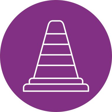 Trafik Konisi Çizgisi Çemberi Simgesi