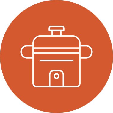 Rice Cooker Line Circle Simgesi