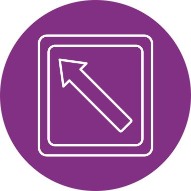 Sol Ok Satır Çemberi Simgesi