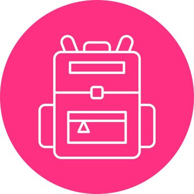 Sırt çantası Satırı Çemberi Simgesi