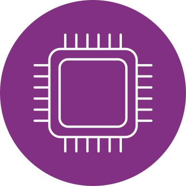 İşlemci Satırı Çemberi Simgesi