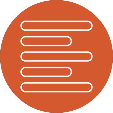 Yatay Sol Hizalama Satır Çemberi Simgesi