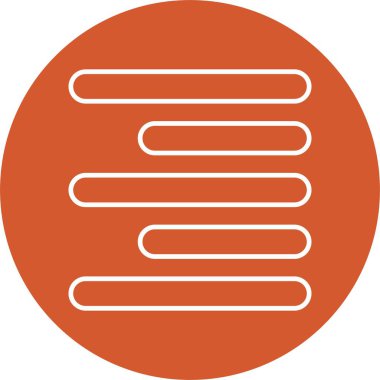 Yatay Sağ Hizalama Satır Çemberi Simgesi