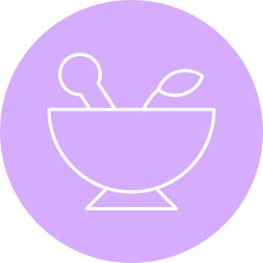 Bitkisel Tedavi Çizgisi Çemberi Simgesi