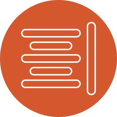 Yatay Hizalama Satır Çemberi Simgesi