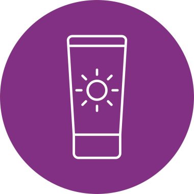 Güneş Kremi Çizgisi Çemberi Simgesi