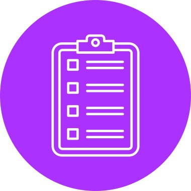 Kontrol Listesi Satır Çemberi Simgesi