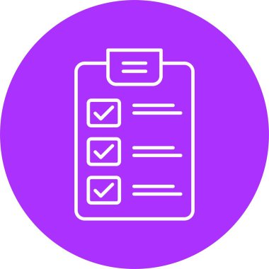 Kontrol Listesi Satır Çemberi Simgesi