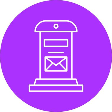 Posta Kutusu Satırı Çemberi Simgesi