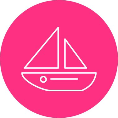 Dinghy Line Circle Icon