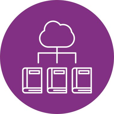 Dijital Kütüphane Satırı Çemberi Simgesi