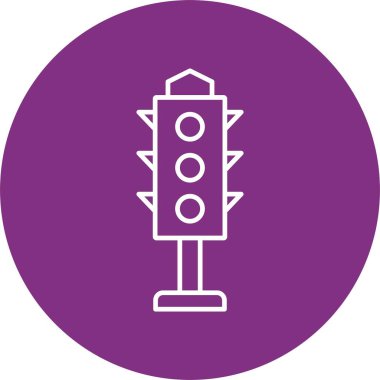 Trafik Işıkları Çizgisi Çemberi Simgesi